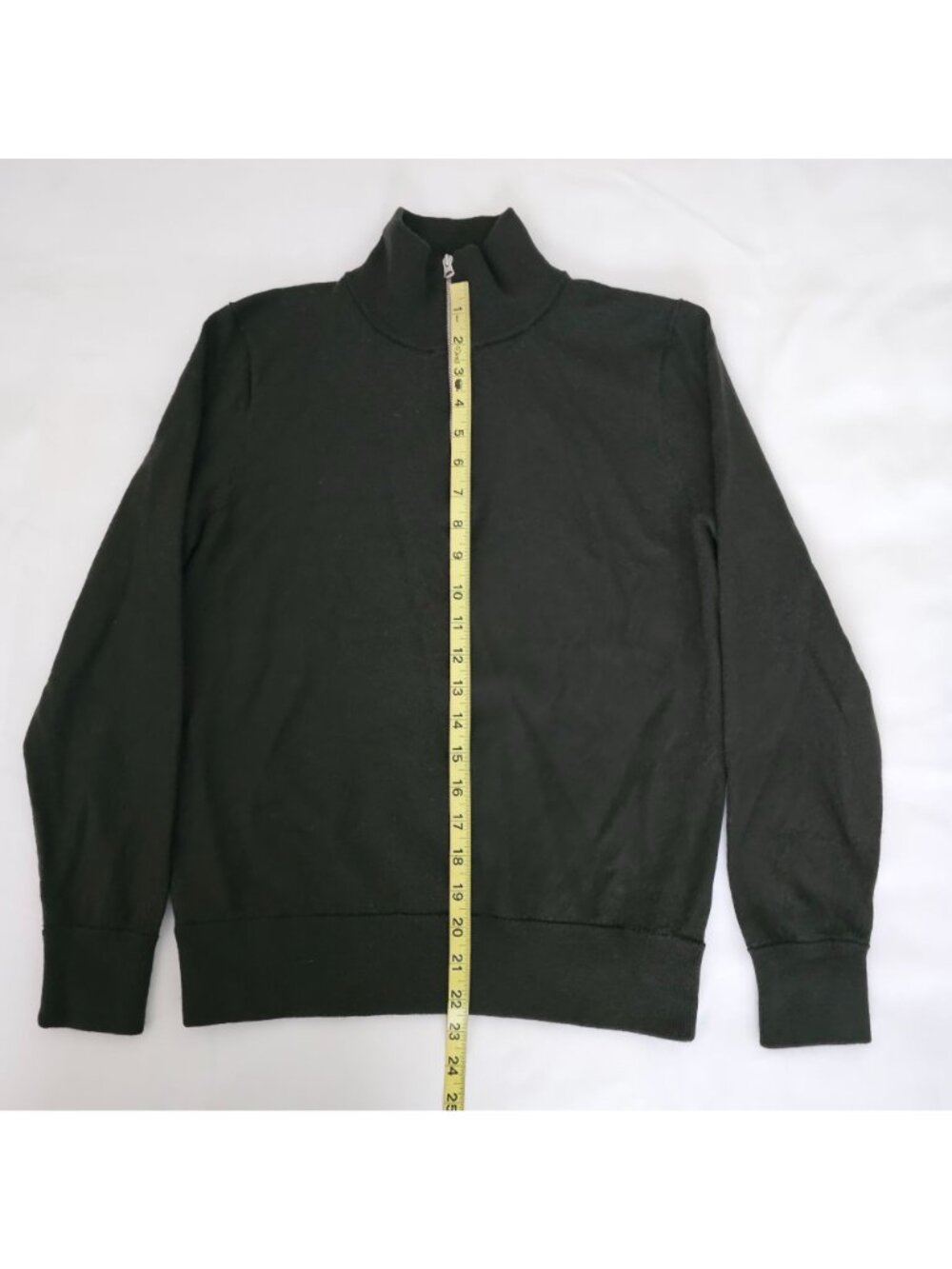 J. Crew Gray 100% Merino Wool Quarter Zip Long Sleeve Pullover Sweater Sz Large - Picture 13 of 13